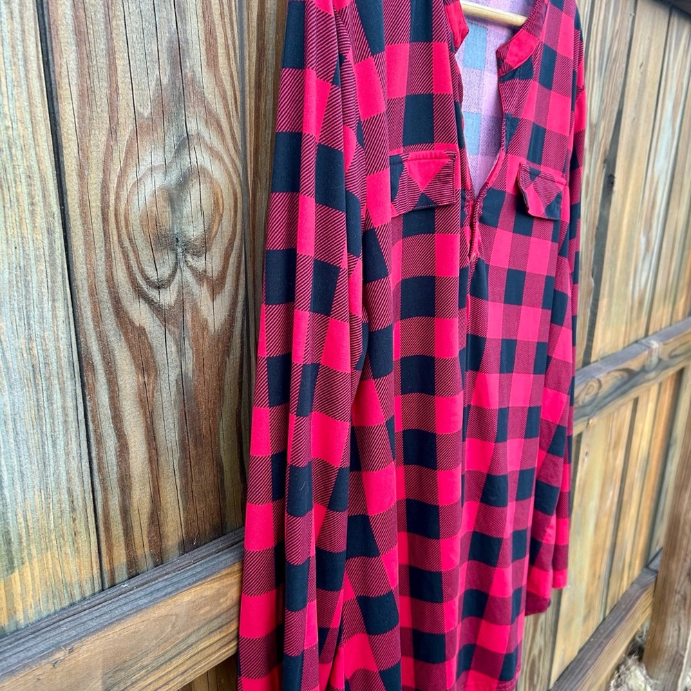 Buffalo Check Shirt Sz. 3x Women’s Plaid Tunic by Murrono - Picture 5 of 6